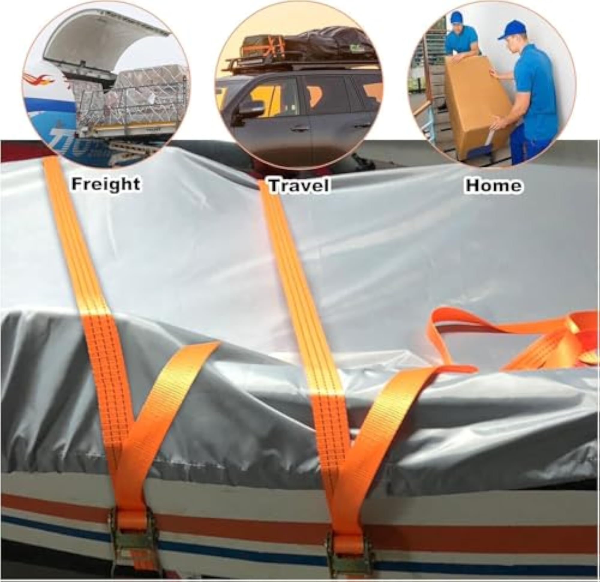 Heavy-Duty Ratchet Straps for Cargo Lashing, 10-Meter